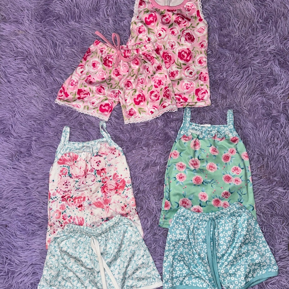 Floral Print Girls' Pajama Set